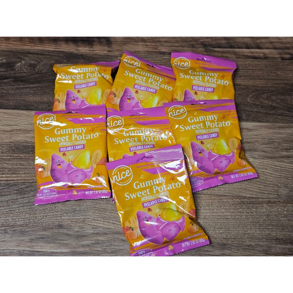 Nice! Brand Gummy Sweet Potato Peelable Candy Lot of 7 bags 9/26